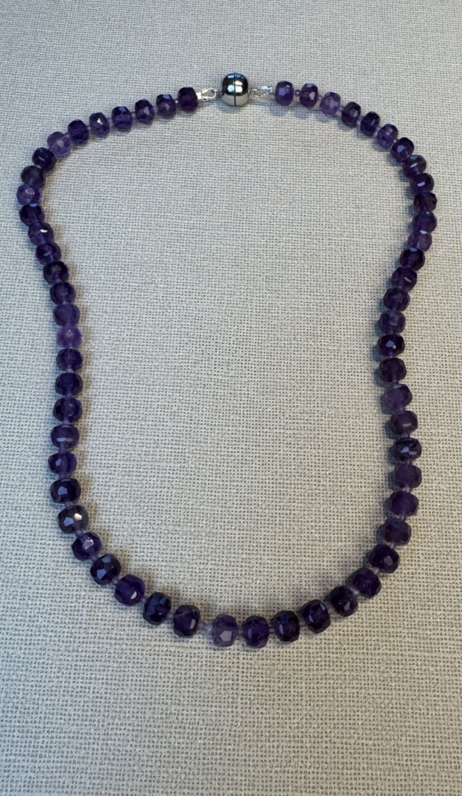 Amethyst-Halskette 48 cm